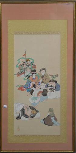 A Japanese Scroll Painting on Silk. 2nd Half 20th