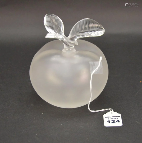 Large Lalique France Crystal Apple. Condition good no