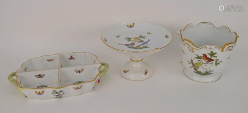 THREE HEREND PORCELAIN ROTHSCHILD VESSELS - Herend,