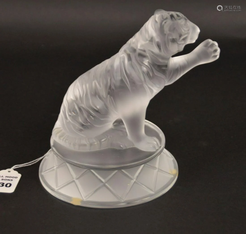 LALIQUE CRYSTAL CIRCUS TIGER FIGURE - Lalique France