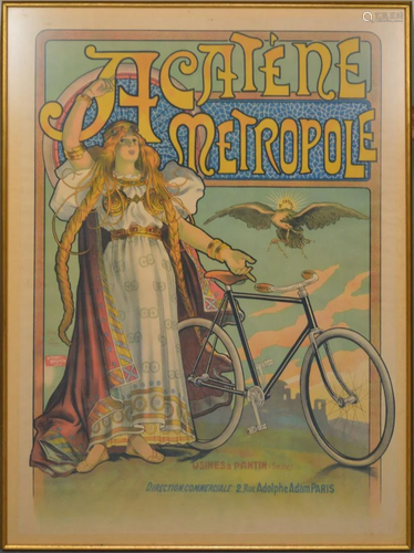 Acatene Metropole Vintage French Bicycle Poster by