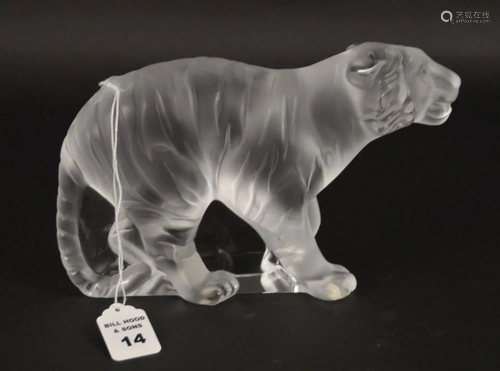 LALIQUE CRYSTAL BENGALE TIGER FIGURE - Lalique France