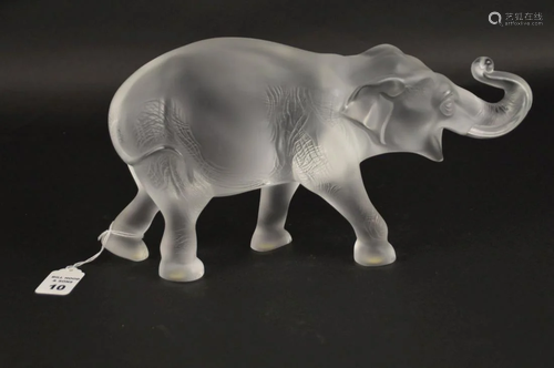 LALIQUE CRYSTAL SUMATRA ELEPHANT FIGURE - Lalique