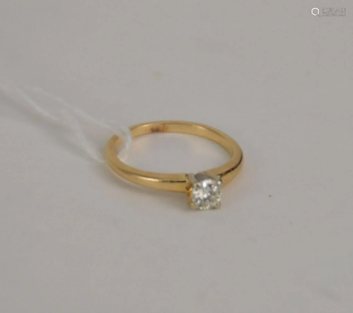 14K Yellow Gold Solitaire Diamond Ring. Size 5 weight