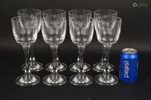 8 LG. BACCARAT CRYSTAL TRANQUILITY WINE STEMS.