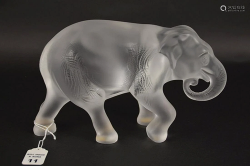 LALIQUE CRYSTAL JAVA ELEPHANT FIGURE - Lalique France