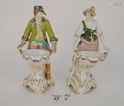 TWO KPM GERMAN PORCELAIN FIGURES - Male and fem…