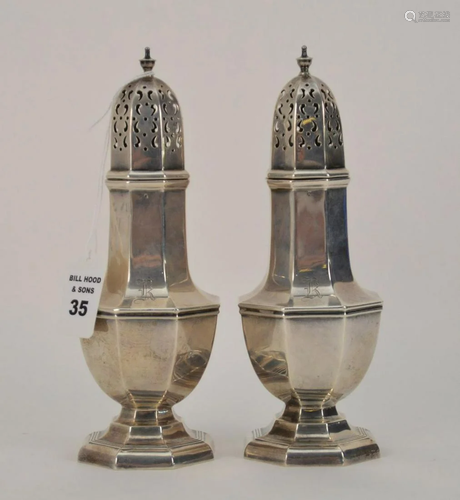 Pair English Sterling Muffineers, 11ozt, 8 1/2