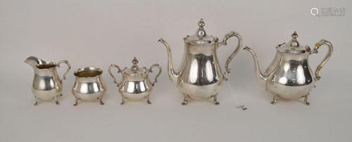 5 PIECE STERLING SILVER TEA SET BY GUMPS. Condition: