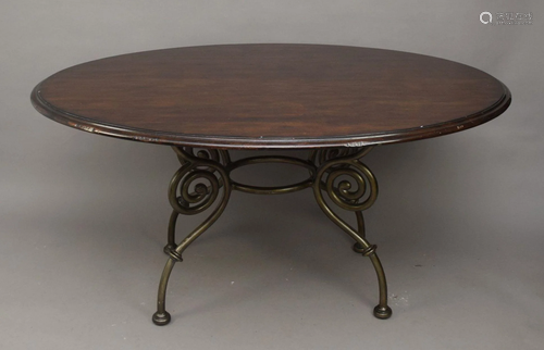 Country French Style oval Table with Iron Base, 62 x 42