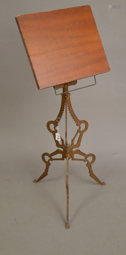 Antique iron diminutive music stand, 37 1/2