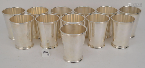 SET 12 SILVER PLATED MINT JULIP CUPS by International