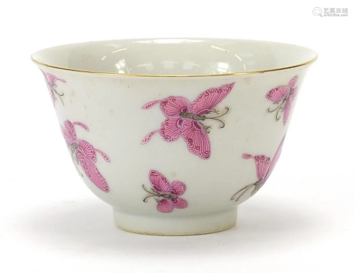 Good Chinese porcelain bowl finely hand painted in pink
