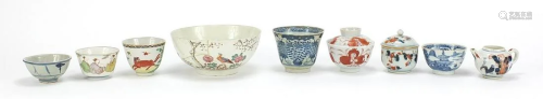 Chinese and European ceramics including tea bowls and