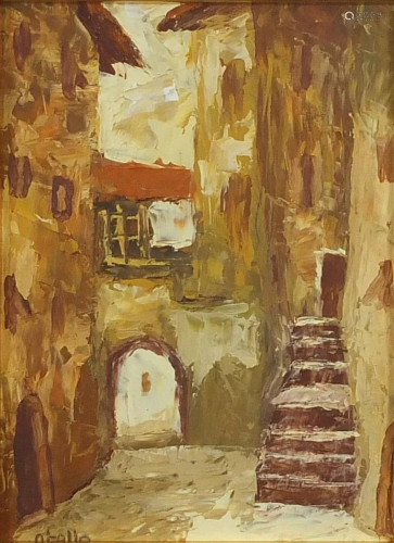 Otello - Italian street scene, 20th century oil on