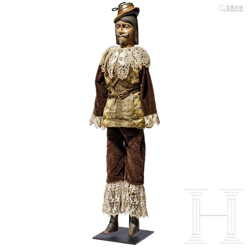 A Sicilian wooden puppet of a gentleman or prince, 1st