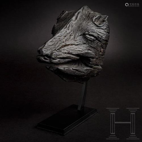 A Scandinavian Viking boar's head from a ship, 7th -