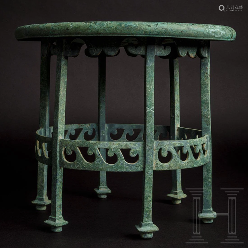 An excellently preserved Roman bronze stool, 1st