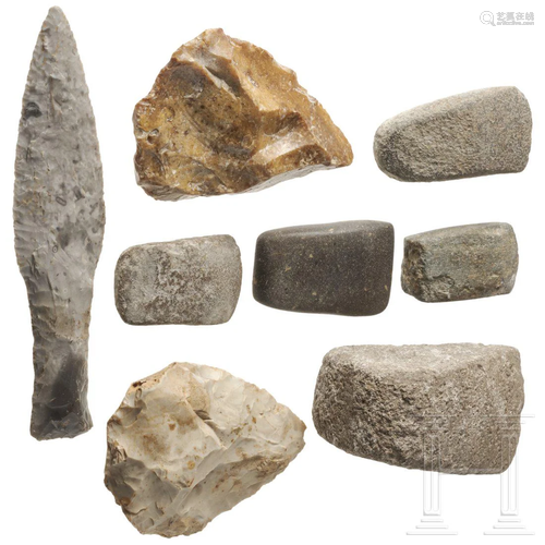 An impressive set of eight Central European stone