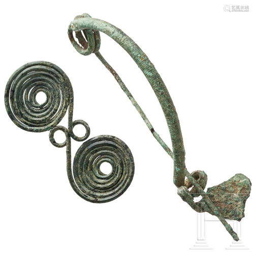 Two late Central European fibulae, Bronze Age - early