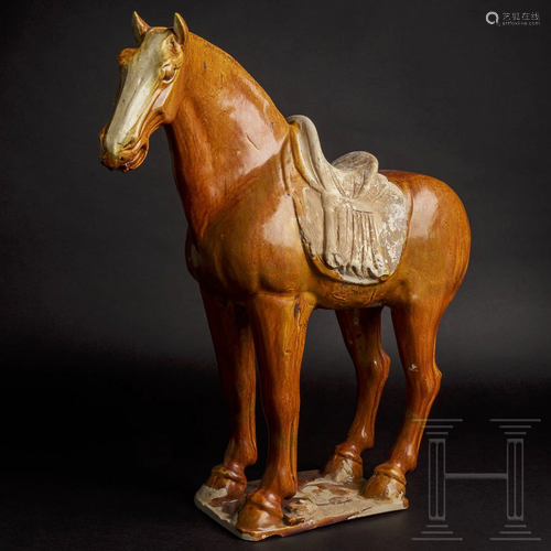 A large glazed Chinese horse, Tang dynasty (618-906)