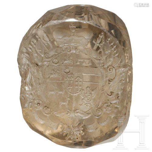 A turning tripple glass seal from a French princely