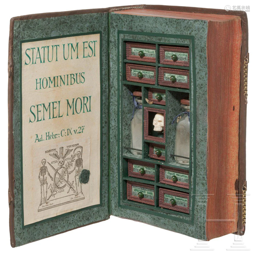 A secret poison cabinet in the shape of a book,