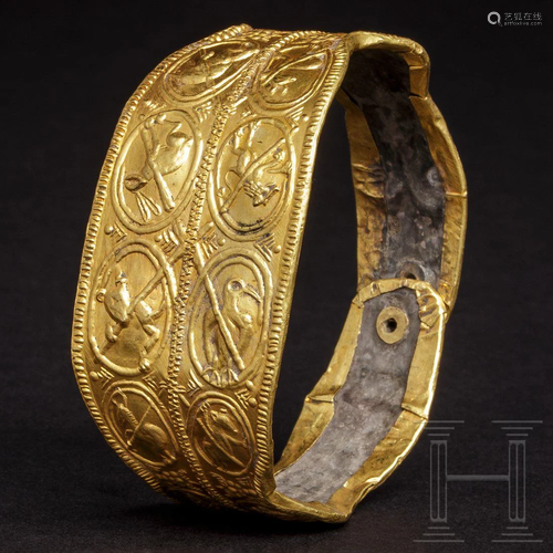 A Polish gold and silver bracelet, 12th - 13th century