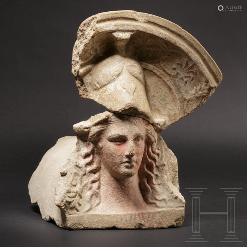 A Lower Italian terracotta antefix with the