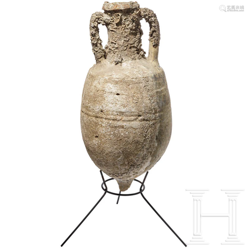 A Roman wine amphora, type Dressel 6A, 1st century B.C.