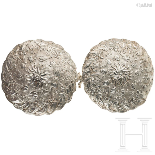 A magnificent Ottoman silver belt buckle, late 18th