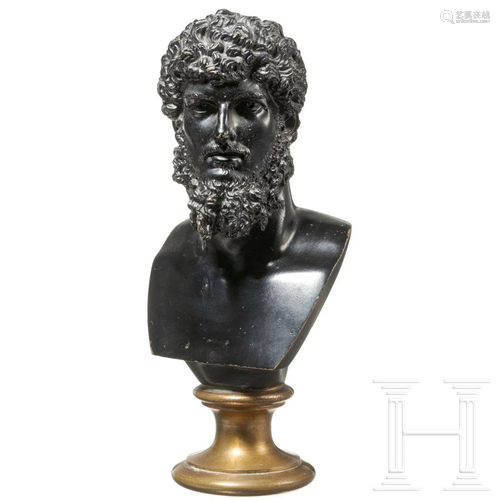 A bronze bust of emperor Lucius Verus