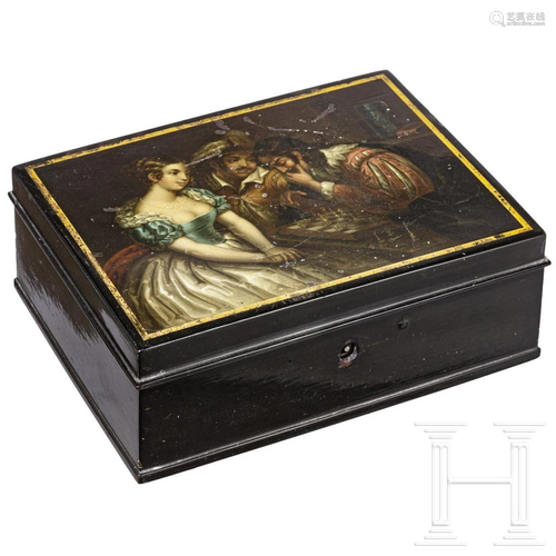 A lacquer-painted box, Brunswick, probably Stobwasser