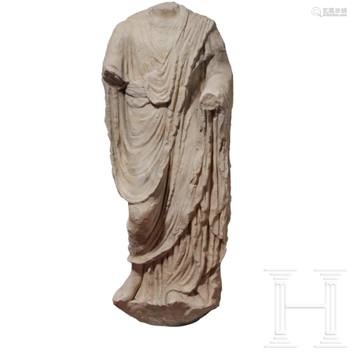 A Roman marble statue of a togatus, 1st century B.C.