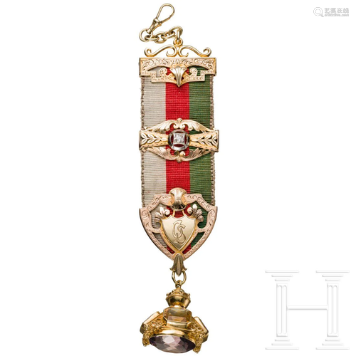 A fine German chatelaine with a monogram, dated 1930