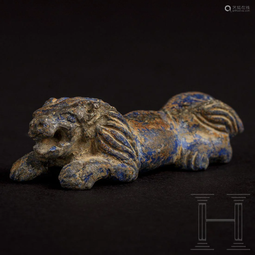 An Elamite lapislazuli-lion, 3rd millennium B.C.