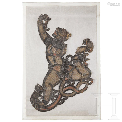 A large Thai Nang Luang figure of a demon, early 20th