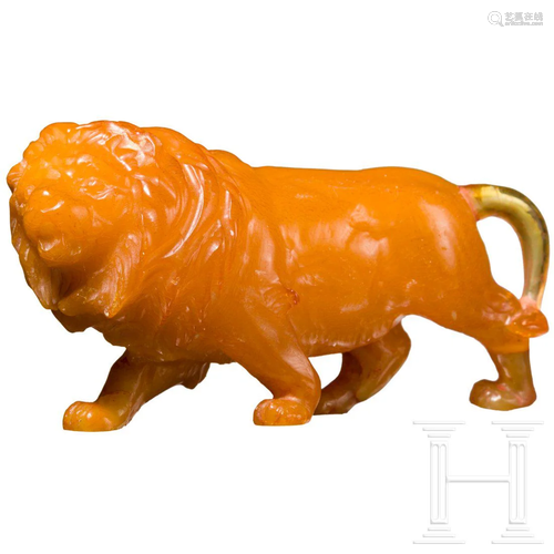 A small carved, probably Italian amber sculpture of a