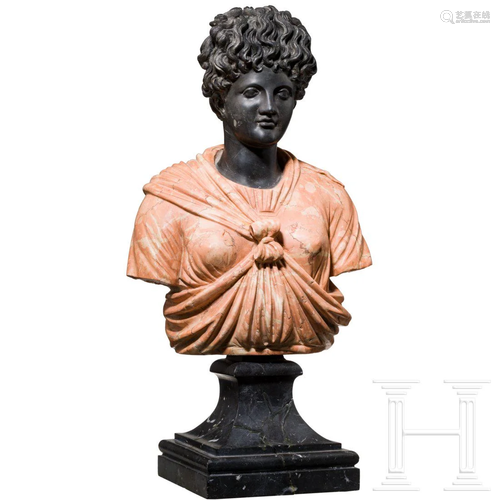 An Italian bust of a young lady after antique model,