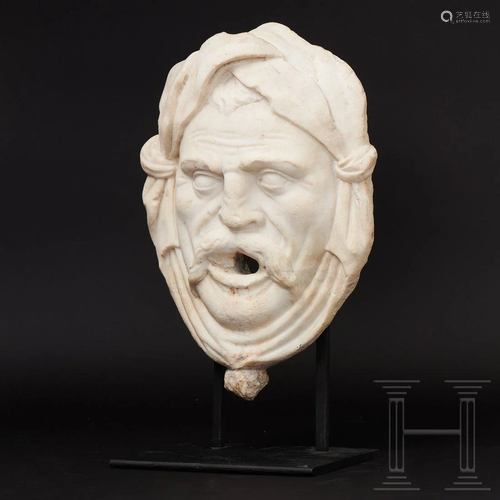 An Italian fountain mask in marble, 16th/17th century