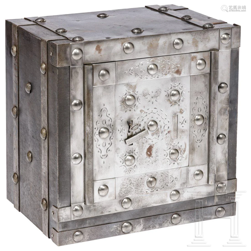 A small strongbox with rivets, 19th century