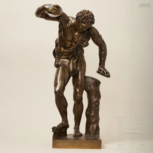 An Italian neo-classical bronze statue of a dancing