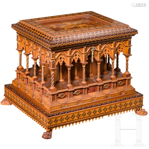 An Italian master craftsman's casket, circa 1900