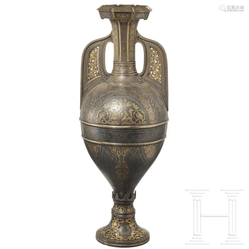 A gold damascened vase from Toledo, 19th century