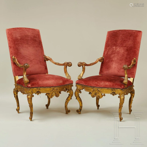 A pair of fine Italian rococo armchairs, Venice, 18th