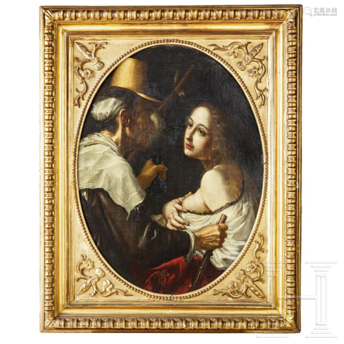 An Italian baroque Old Master painting, Caravaggismo,