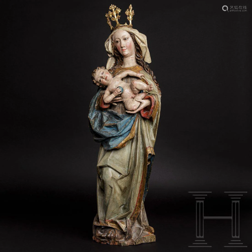 A Tyrolean late-Gothic Madonna, upper Austria, circa