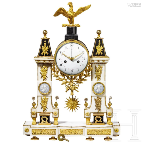 A marble Viennese(?) mantelpiece clock, circa 1820