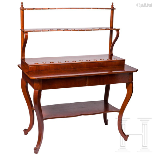 An elegant smoking table with a pipe gallery, 19th