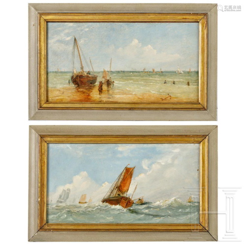 A pair of paintings with maritime motives, German or